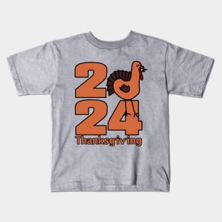 Thanksgiving 2024 Cute Turkey Kids T-Shirt